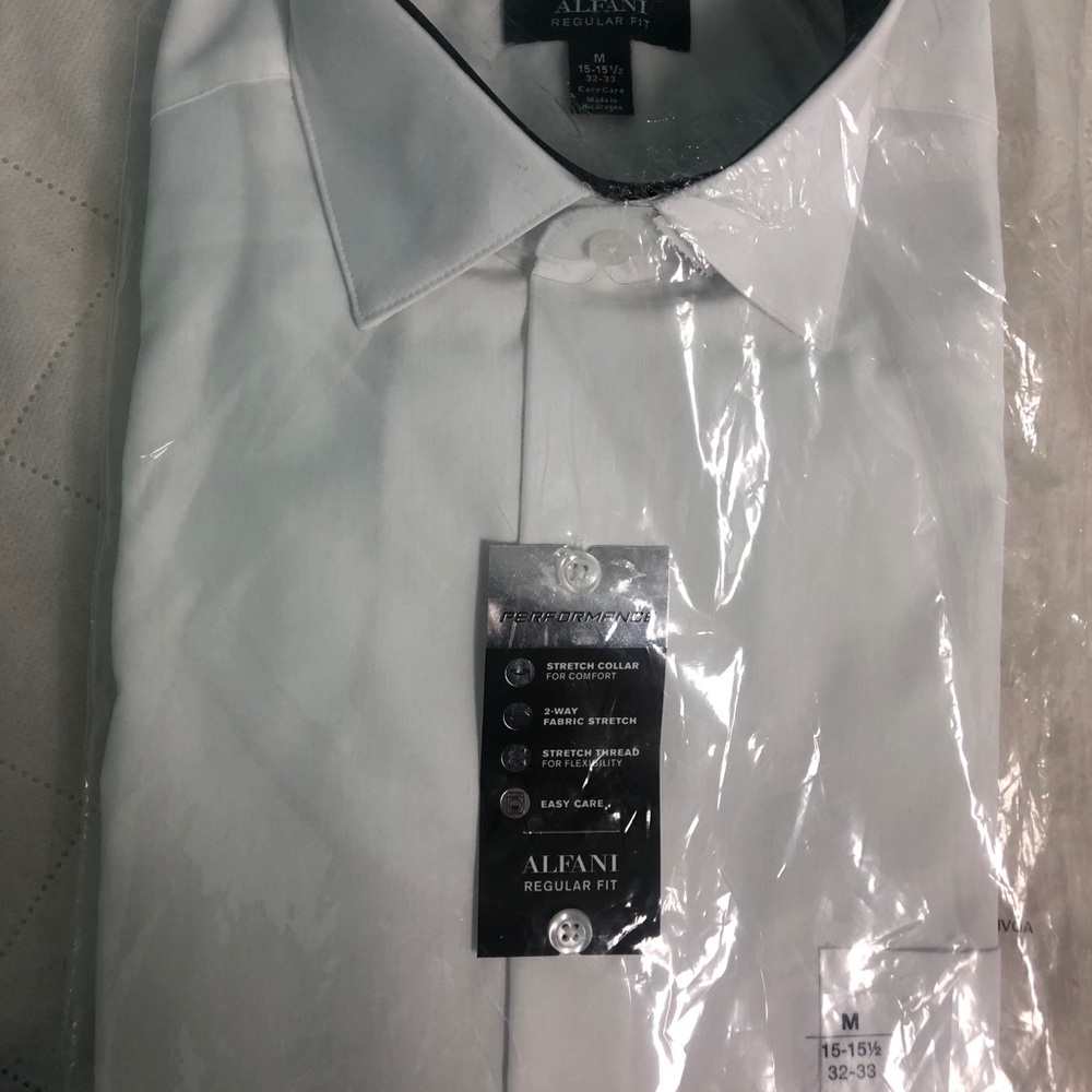 Alfani regular fit white dress shirt